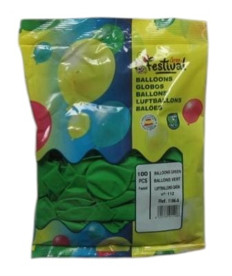 ballonnen x100 groen 22cm stockverkoop party artikelen